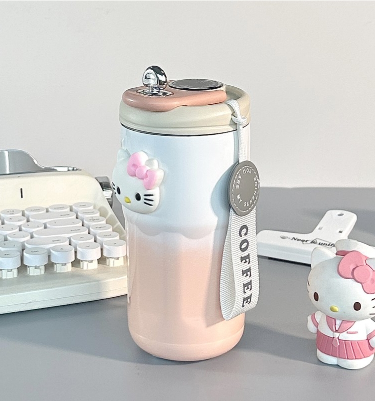 哈喽hellokitty保温杯凯蒂猫水杯美式不锈钢便携水杯可乐随手杯 - 图1