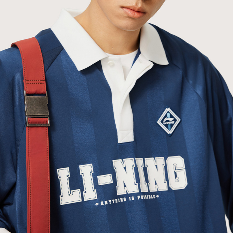 李宁运动生活系列男子长袖POLO衫时尚复古宽松运动长袖T恤APLU169,淘宝优惠券,粉丝福利购,淘宝优惠卷