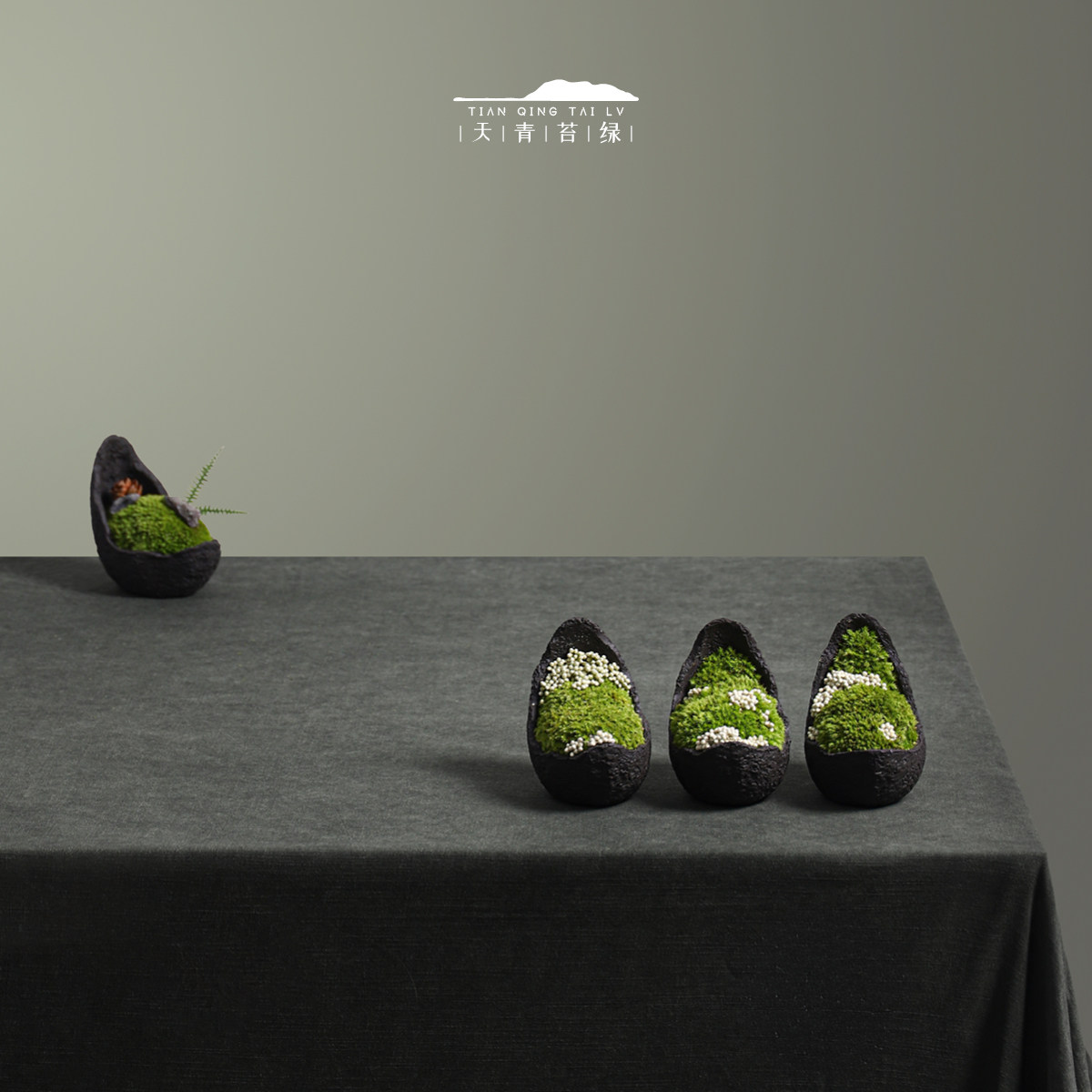 天青苔绿 新中式永生苔藓微景观 样板间家居儿童房桌面迷你小摆件,淘宝优惠券,粉丝福利购,淘宝优惠卷