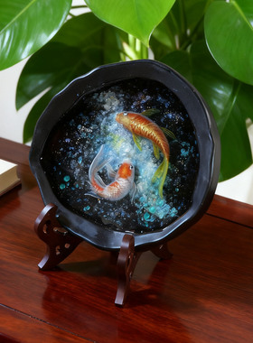 3D树脂画鱼锦鲤立体画手绘