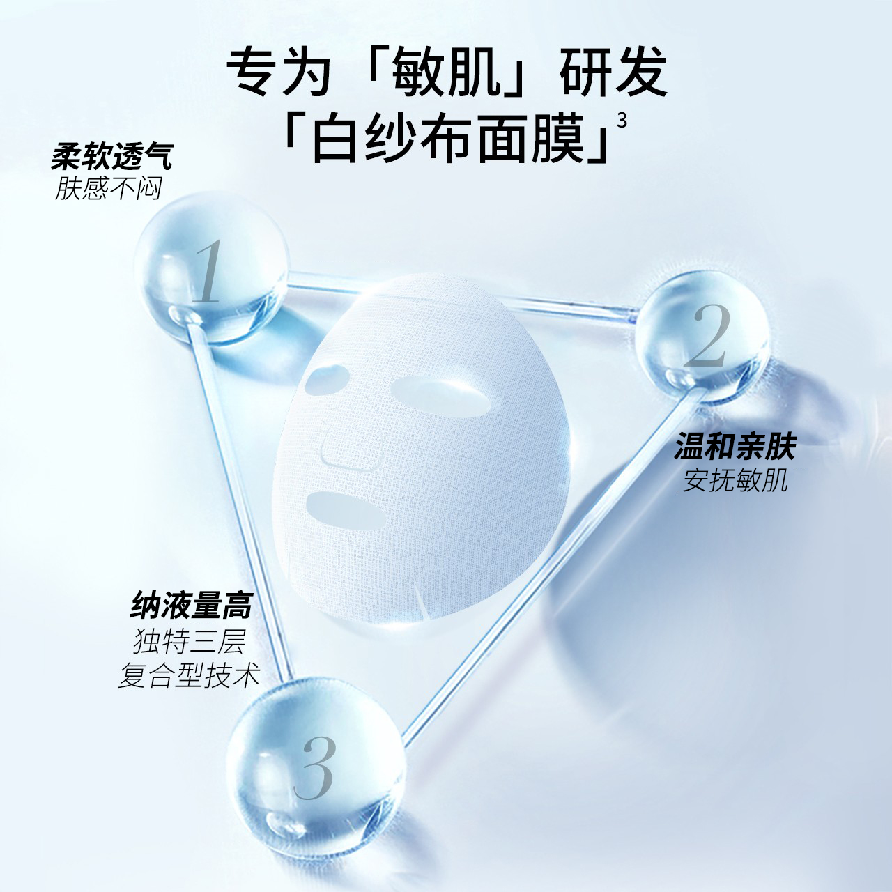 【99狂欢】润百颜屏障白纱布补水面膜 润百颜贴片面膜