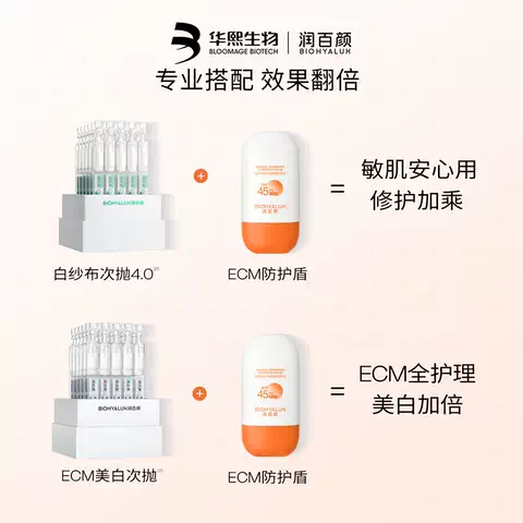 润百颜屏障修护纯物理防晒液ECM透气防护华熙生物 图片 5