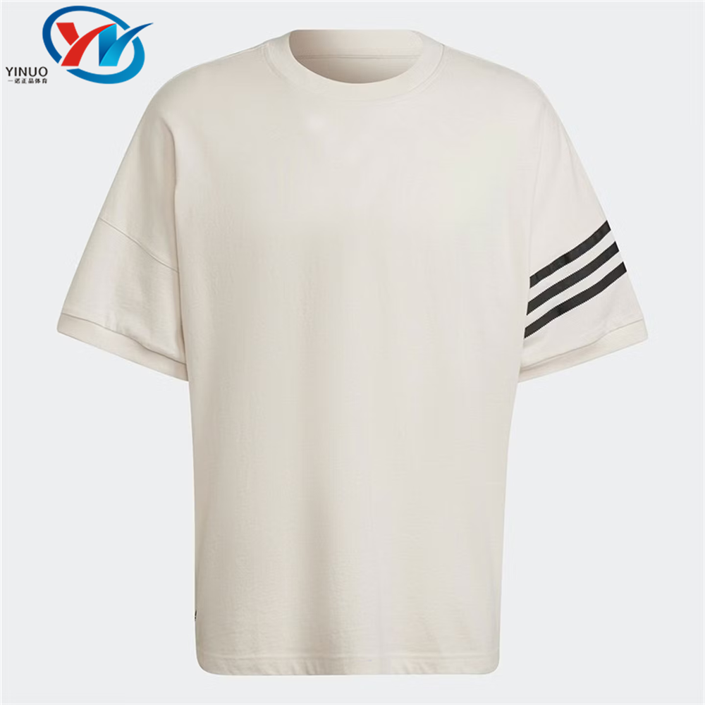 Adidas/阿迪达斯三叶草White男子复古宽松条纹运动短袖T恤HM1874,淘宝优惠券,粉丝福利购,淘宝优惠卷