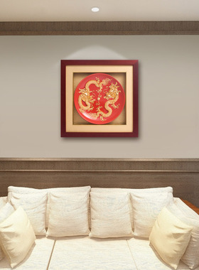 金箔漆线雕摆件纯手工中国风礼物