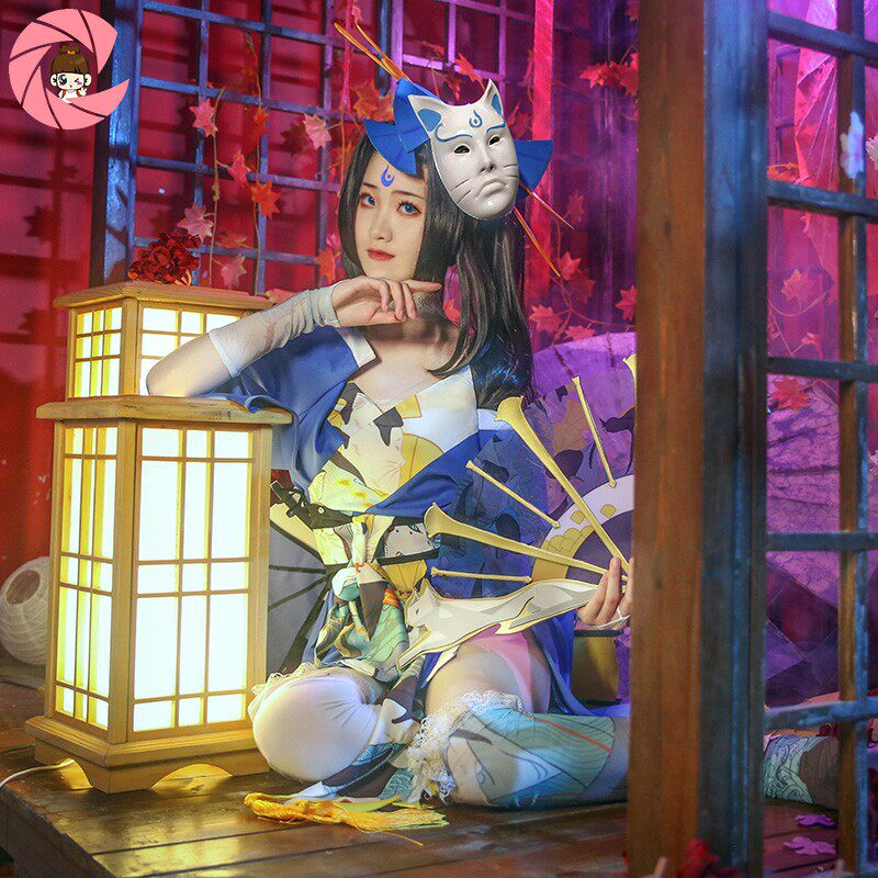 王者荣耀不知火舞cos服装魅语cosplay性感衣服全套假发扇子女和服_虎窝淘