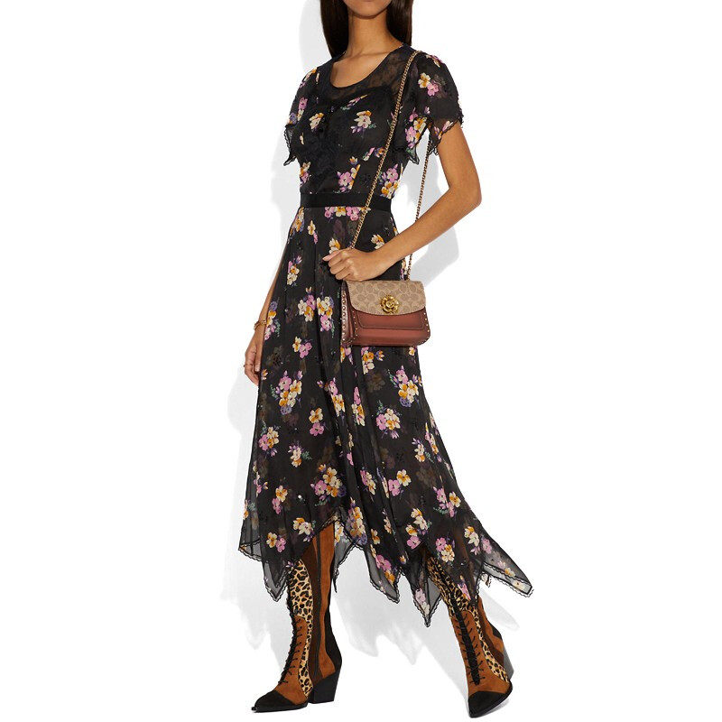 coach /蔻驰专柜款女士拼色单肩包 云奢汇女士包袋