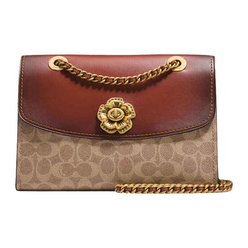 coach /蔻驰专柜新款山茶花链条包 云奢汇女士包袋