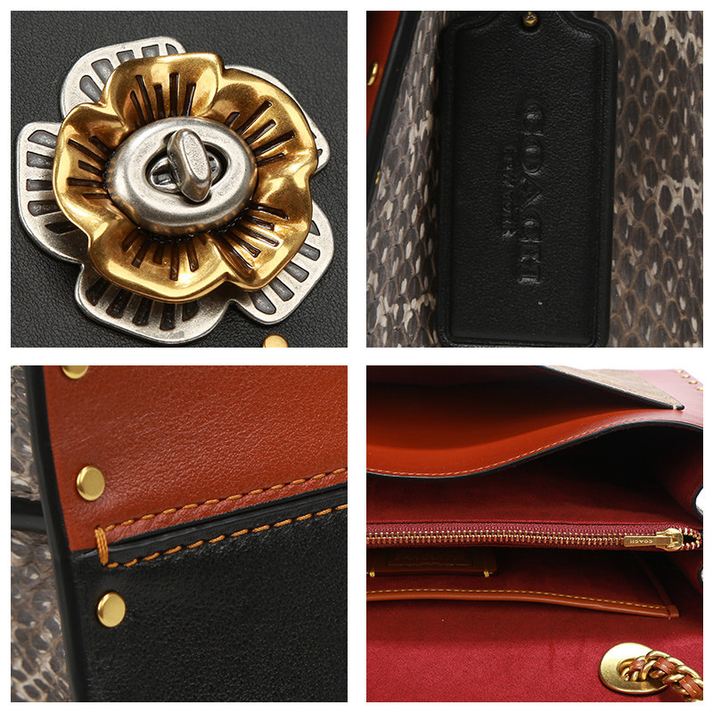 coach /蔻驰专柜新款山茶花链条包 云奢汇女士包袋