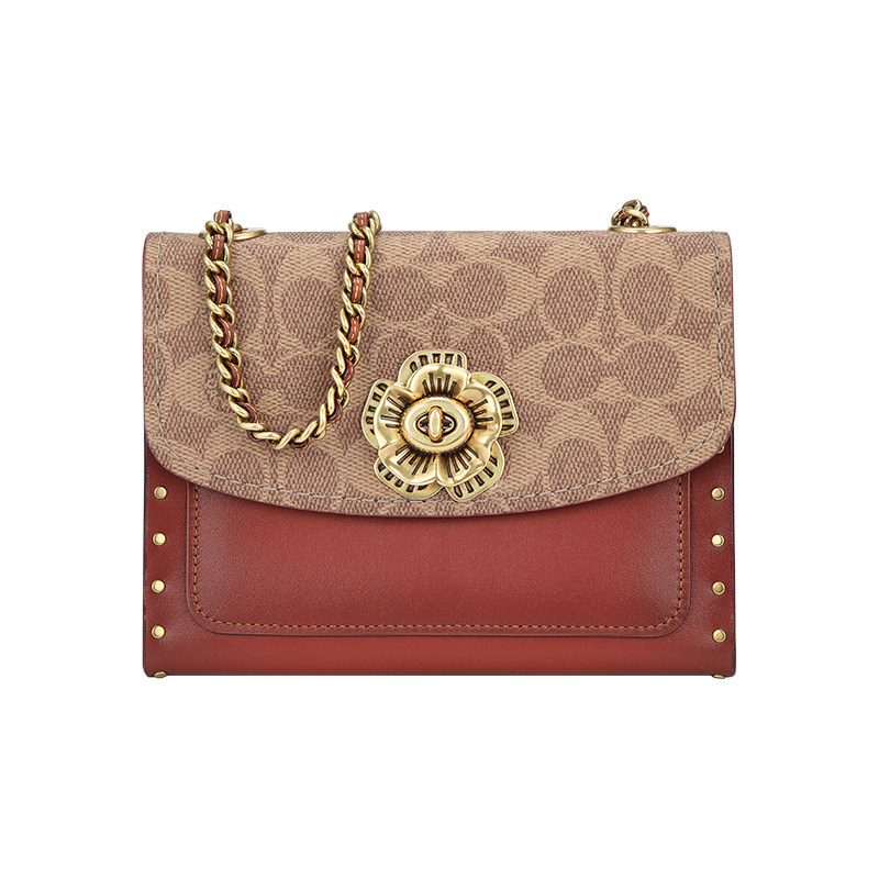 coach /蔻驰专柜款女士拼色单肩包 云奢汇女士包袋