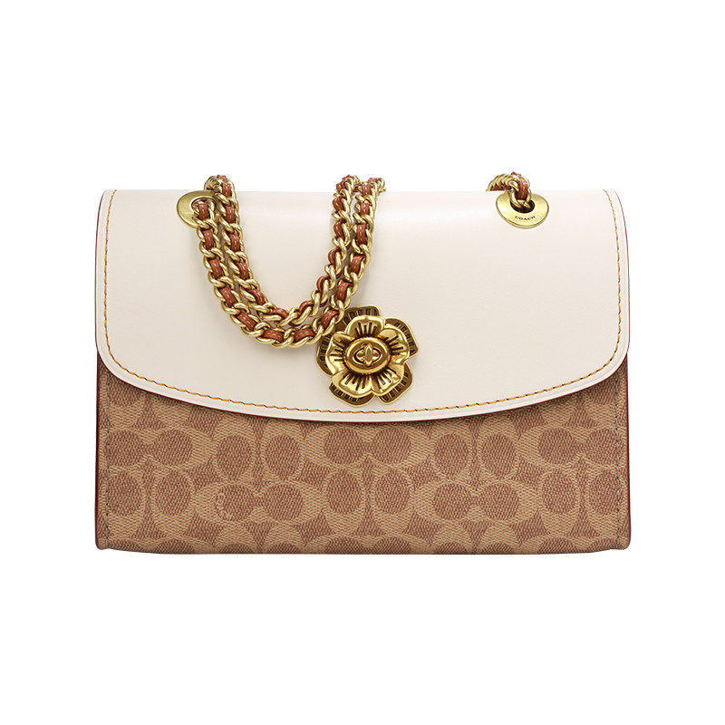 coach /蔻驰专柜新款山茶花链条包 云奢汇女士包袋