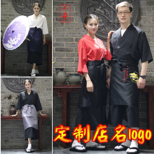 Пользовательский японский официант трудовой наряд ресторан кулинария и короткая кухонная служба мужской суши -суши сервис японского магазина продовольственного магазина шеф -повара