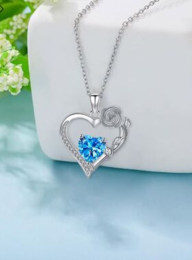 女时尚气质首饰玫瑰恋人款爱心项链