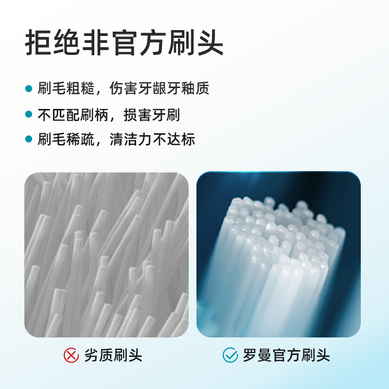 罗曼电动牙刷刷头标准替换头软毛成人官方原装正品适配T10系列/T3