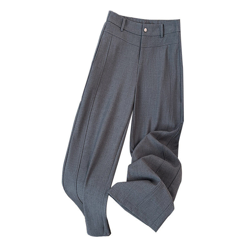 拉夏贝尔高级感杏色休闲阔腿裤女2026春季新款小个子垂坠感直筒裤,淘宝优惠券,粉丝福利购,淘宝优惠卷