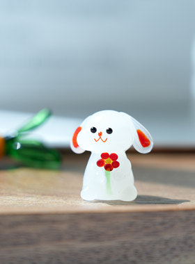 琉璃小兔子桌面家居可爱卡通摆件