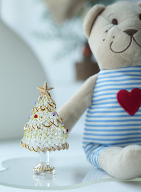 琉璃装饰摆件礼物桌面描金圣诞树