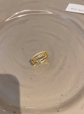 轻奢小众双层锆石女戒指