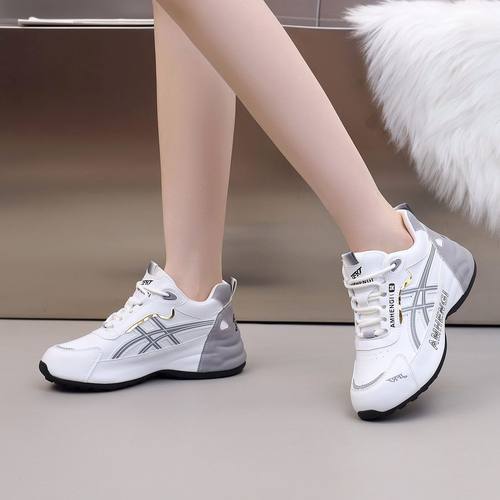 四季时尚鬼步舞男女款软皮软广场舞鞋轻便运动鞋皮蓬老爹鞋透气 - 图3