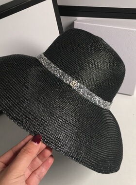 新款防晒银丝遮阳帽女夏潮百搭可折叠草帽夏季沙滩出游圆顶时尚帽