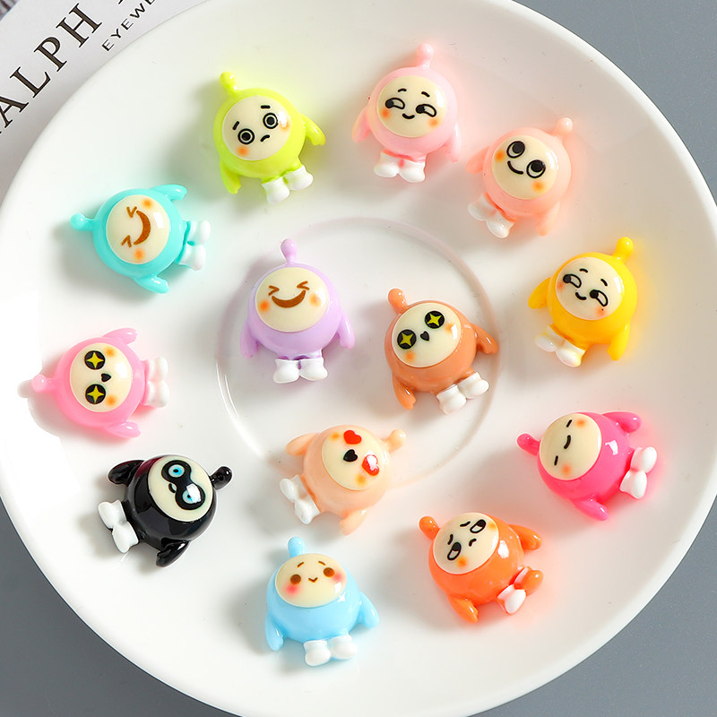 蛋仔派对玩偶卡通搞怪表情包蛋仔派对玩偶奶油胶diy手工制作饰品网红树脂配件