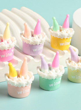 仿真冰块酒桶树脂车载桌面摆件