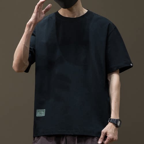 夏季索罗娜冰丝短袖t恤男加肥加大码胖子半袖打底上衣新款男士潮 - 图1