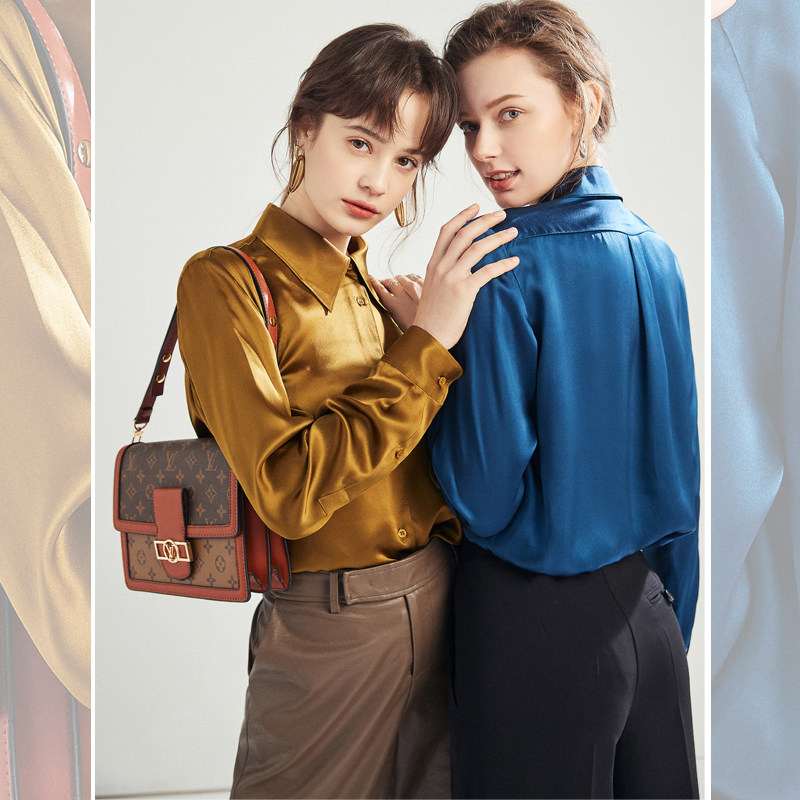 缎面重磅女2020杭州小衫长袖衬衫 季述衬衫