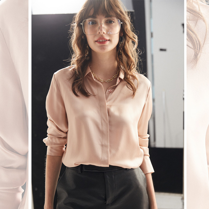 缎面重磅女2020杭州小衫长袖衬衫 季述衬衫