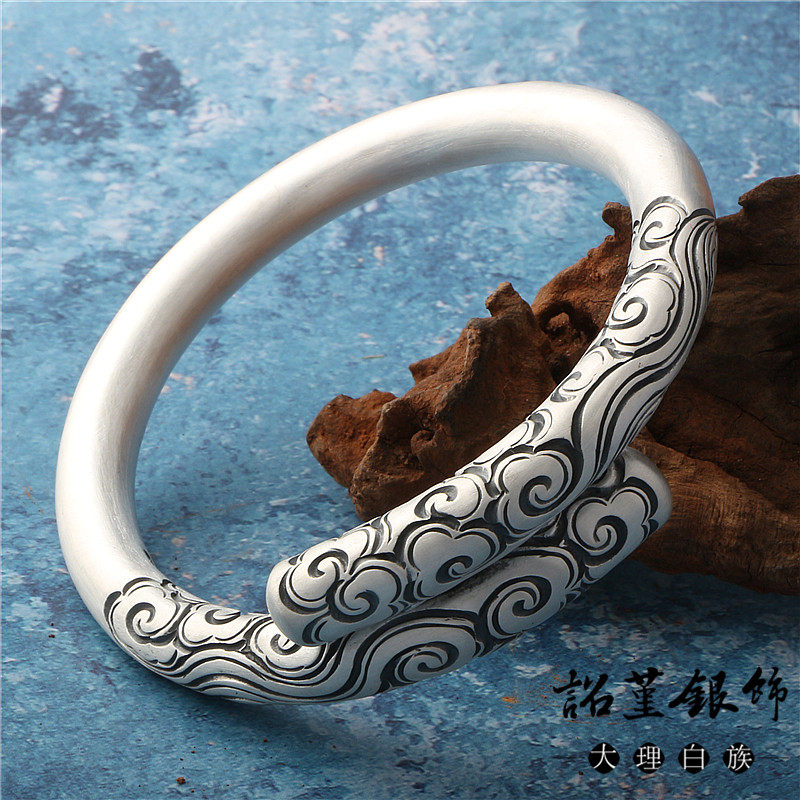 齐天大圣紧箍咒情侣定海神针银镯如意金箍棒手镯999足银手工男女_虎窝淘