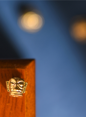 足金手工錾刻古法黄金三星堆