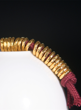 手工錾刻古法黄金7mm加厚盘缠