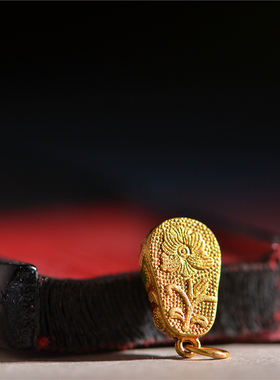 藏珠饰家 足金珐琅烧蓝 虎头鞋 宫廷造办古法黄金手链吊坠配饰