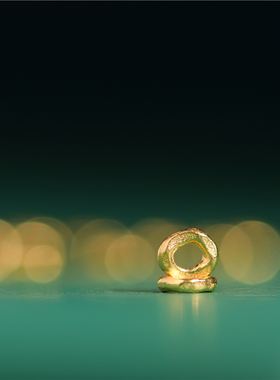 足金手工錾刻古法黄金盘缠小金圈