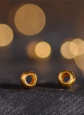 足金黄金圆珠金珠素金2mm3mm隔珠
