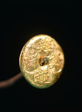 足金手工錾刻古法黄金吉言金大饼