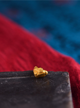 元宝雕刻手链配饰古法黄金