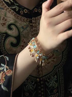 新中式民族复古风手镯古风敦煌气氛感可调节镯子异域手饰手链配饰