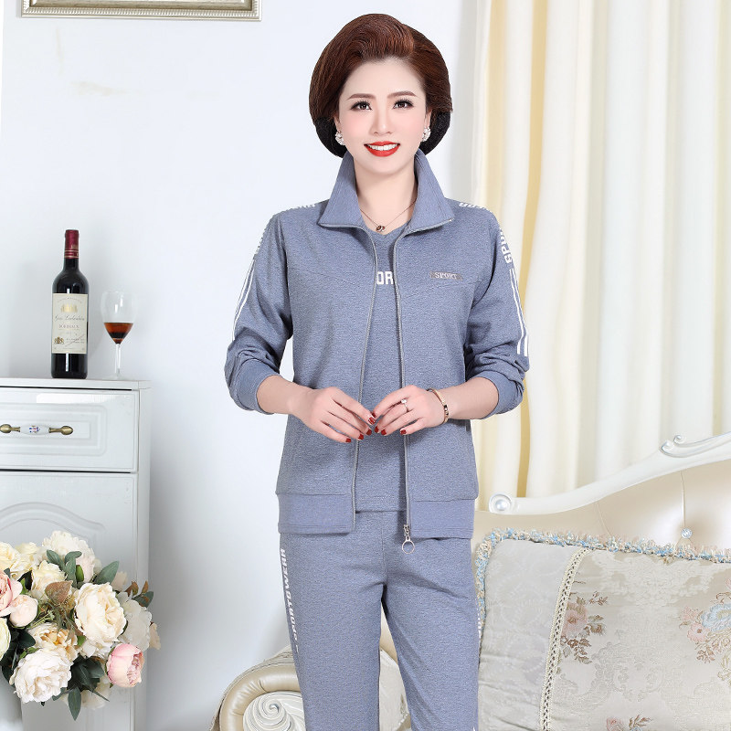 中老年运动服套装春秋2020新款40岁 宝曼鲨中老年女装