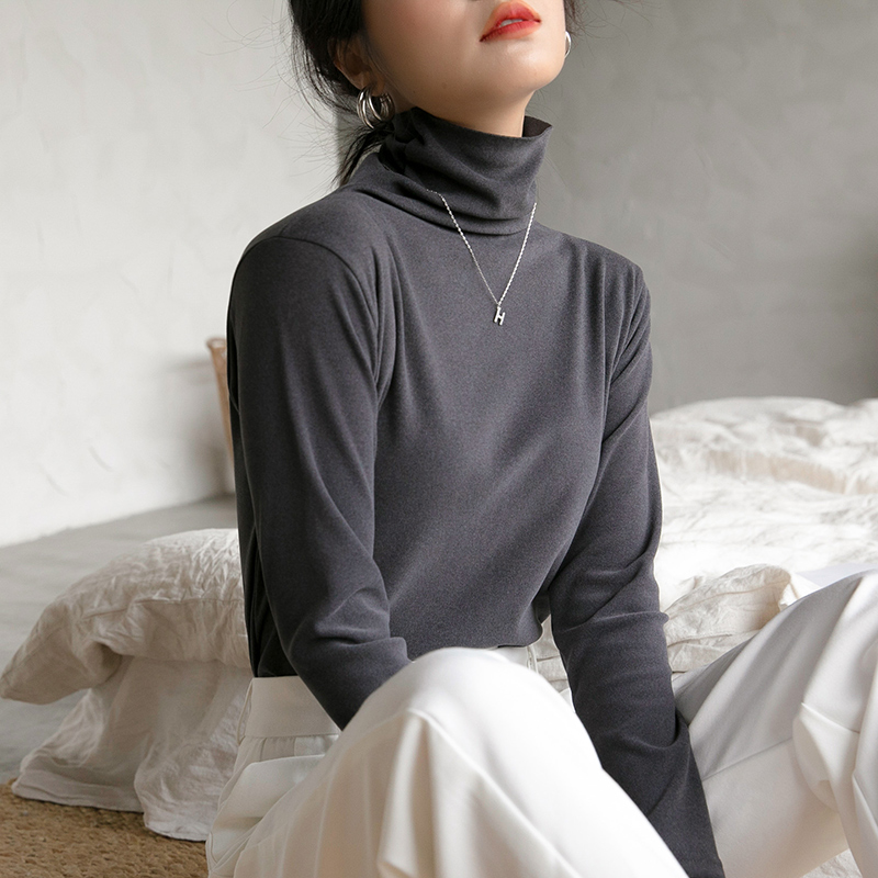 双面德绒堆堆半高领打底衫女内搭秋冬季洋气 新款宽松加绒长袖 2021 双面德绒堆堆半高领打底衫女内搭秋冬季洋气 新款宽松加绒长袖 2021