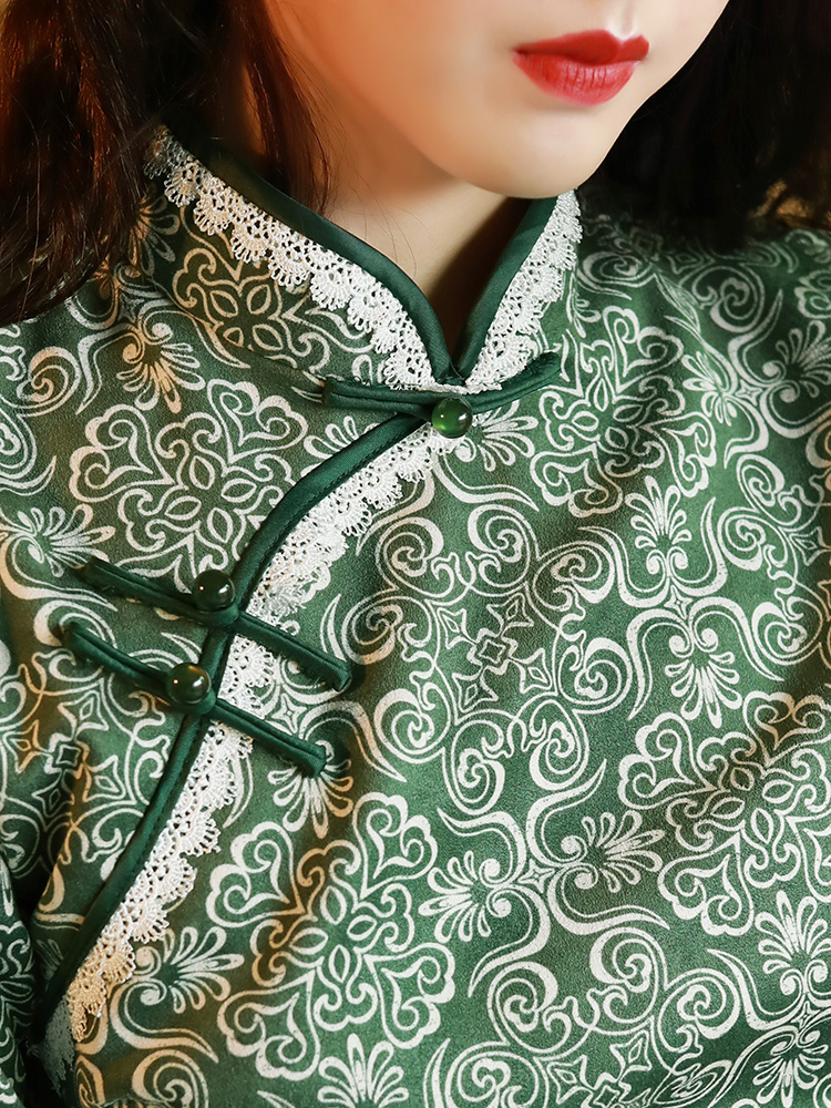 Long cheongsam, retro dress with sleeves, skirt, 2020 years, city style, mid-length, Chinese style, long sleeve Long cheongsam, retro dress with sleeves, skirt, 2020 years, city style, mid-length, Chinese style, long sleeve