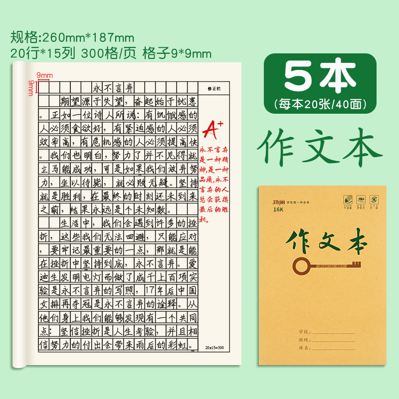 16K生字本一行10格玛丽加厚大号标准统一作业本3-6年级高年级数学英语作文语文本小字双行本米字格练习本子-图2