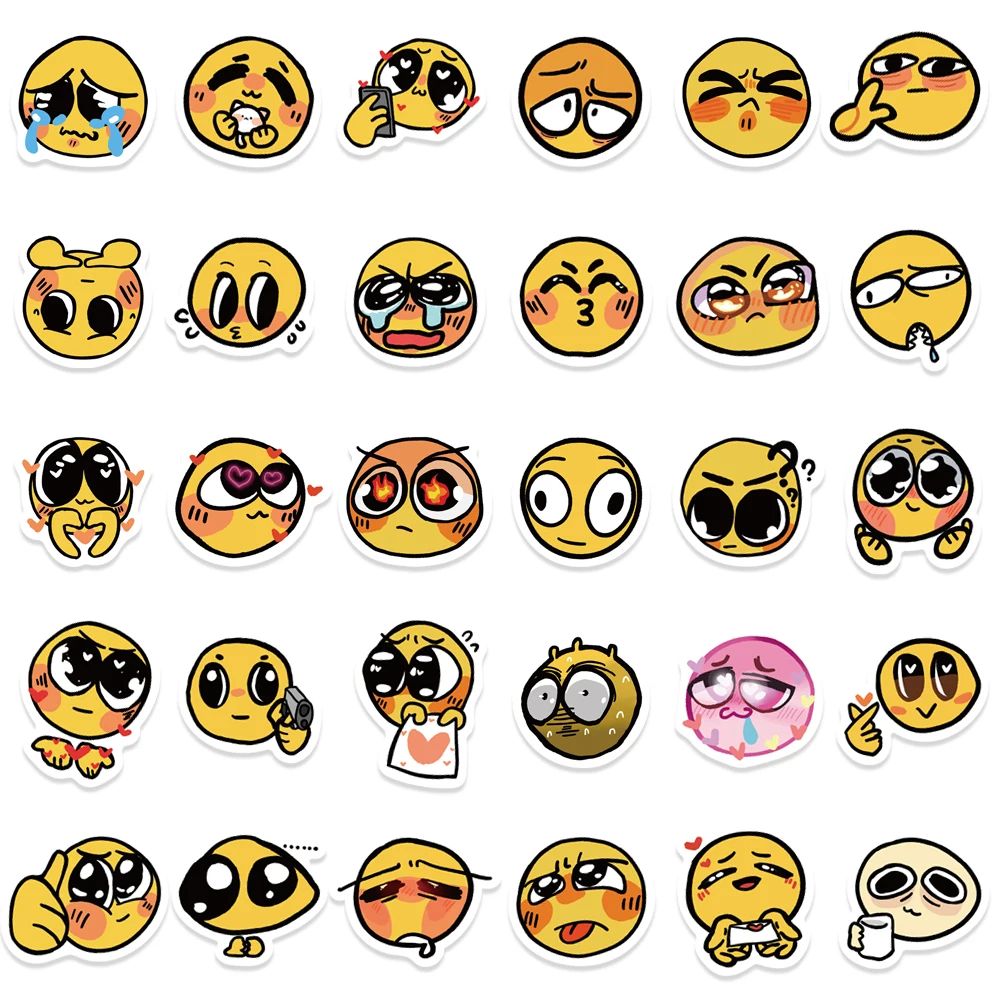 50Pcs Cute Smiling Faces Cartoon Funny Sticker Kawaii Creati - 图3