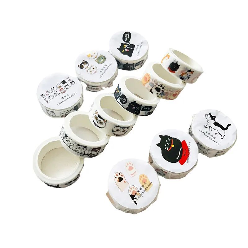 Cute Kawaii Adorable Cat Adhesive Paper Washi Tape Masking T - 图2