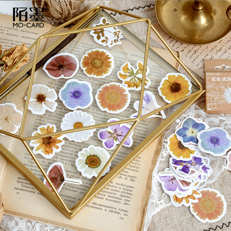 46pcs/set Autumn Flower Sticker Diy Scrapbooking Diary Plann - 图0