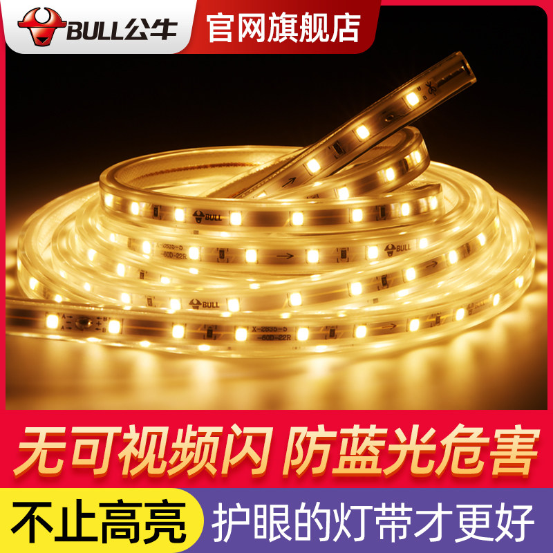 公牛灯带led灯条客厅220v吊顶嵌入式家用2835柔性线性软灯带条灯,淘宝优惠券,粉丝福利购,淘宝优惠卷