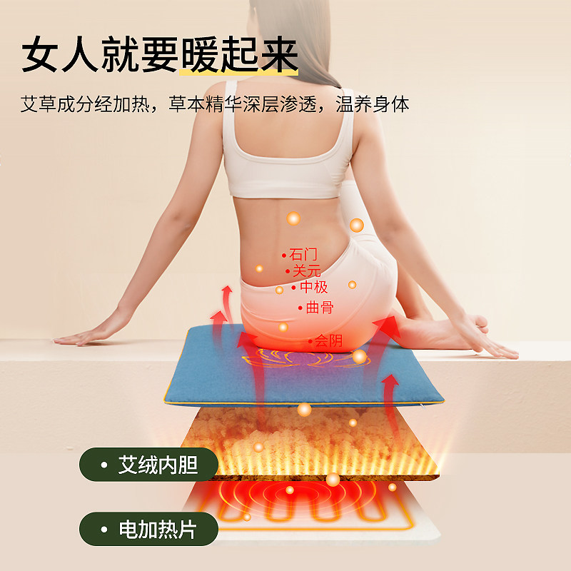 艾灸坐垫子电加热艾绒艾草热敷包毯发热办公室臀部屁股久坐暖屁垫,淘宝优惠券,粉丝福利购,淘宝优惠卷