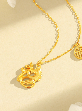 vana小马吊坠马上有福项链纯银女