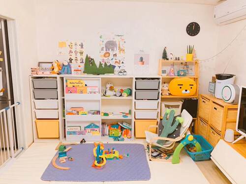 韩国 实木环保 组合 儿童 幼儿 绘本架 玩具收纳柜 储物柜 书架 - 图2