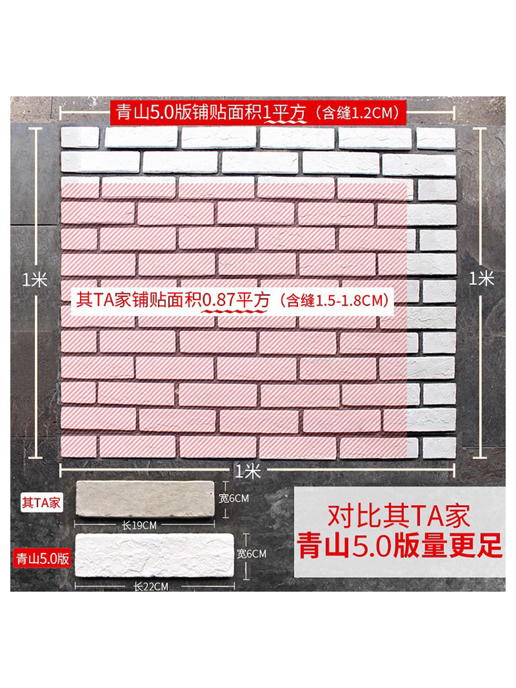 白色文化砖客厅仿古砖电视背景墙砖室内北欧外墙瓷砖小白砖文化石