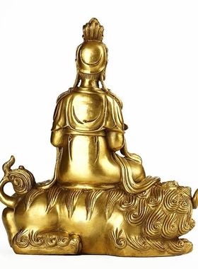 纯铜文殊普萨招财居家供奉佛像